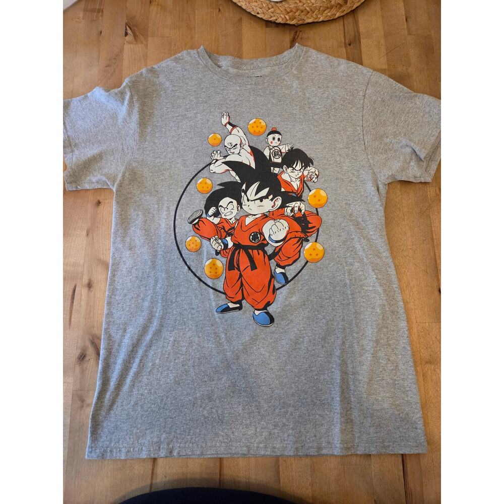 Dragon Ball Z Men's Gray Graphic T-Shirt Goku Krillin Tien Chaozu Size Mens M